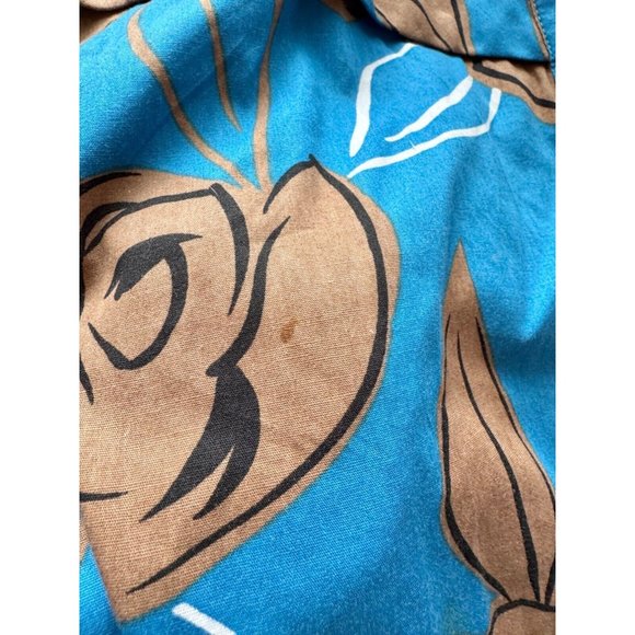 Vintage 90s LADY RUSTAN Blue Floral Polycotton Shirt Full Skirt Set, Size 12 - Picture 8 of 13